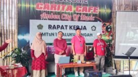 Kepala MTsN I Malteng, La Amin, membuka acara Raker MTsN I Malteng, Sabtu, 2 Agustus 2025