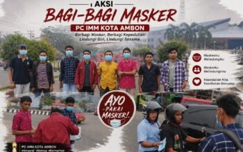 Kabut Asap Kepung Ambon, IMM Turun ke Jalan Bagikan Masker Gratis