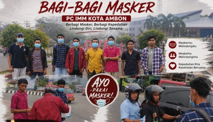 Kabut Asap Kepung Ambon, IMM Turun ke Jalan Bagikan Masker Gratis