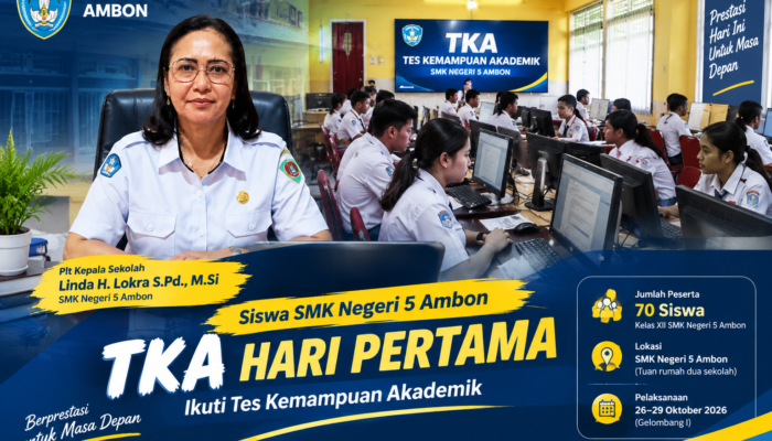 70 Siswanya Ikut TKA, Kepsek SMK Negeri 5 Ambon Minta Junjung Integritas